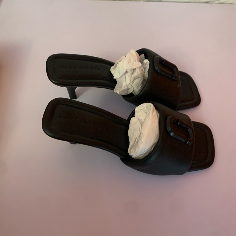Marc Jacobs Black Heeled Mules